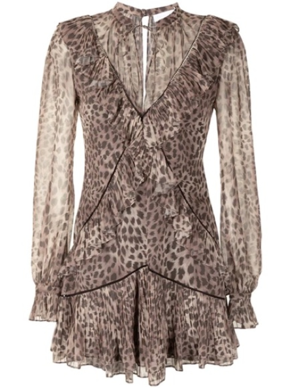 Jonathan Simkhai Brown and Cream Leopard Print Mini Dress - NWOT